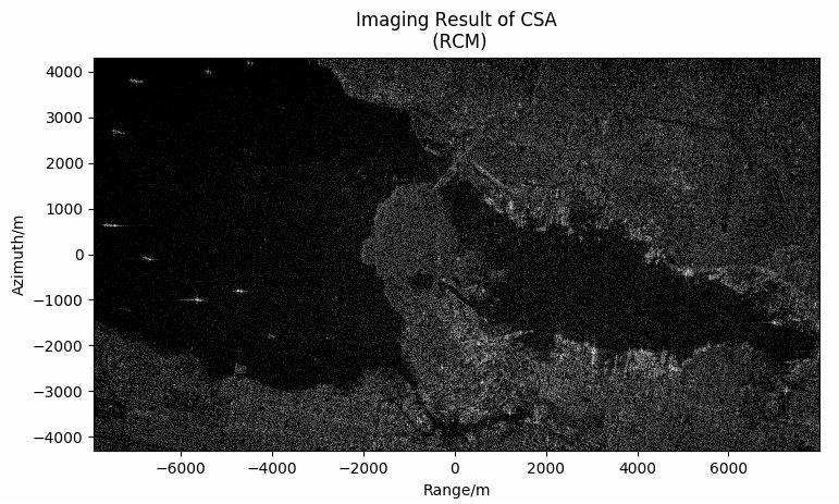 Imaging result of CSA (without SRC, with RCMC)